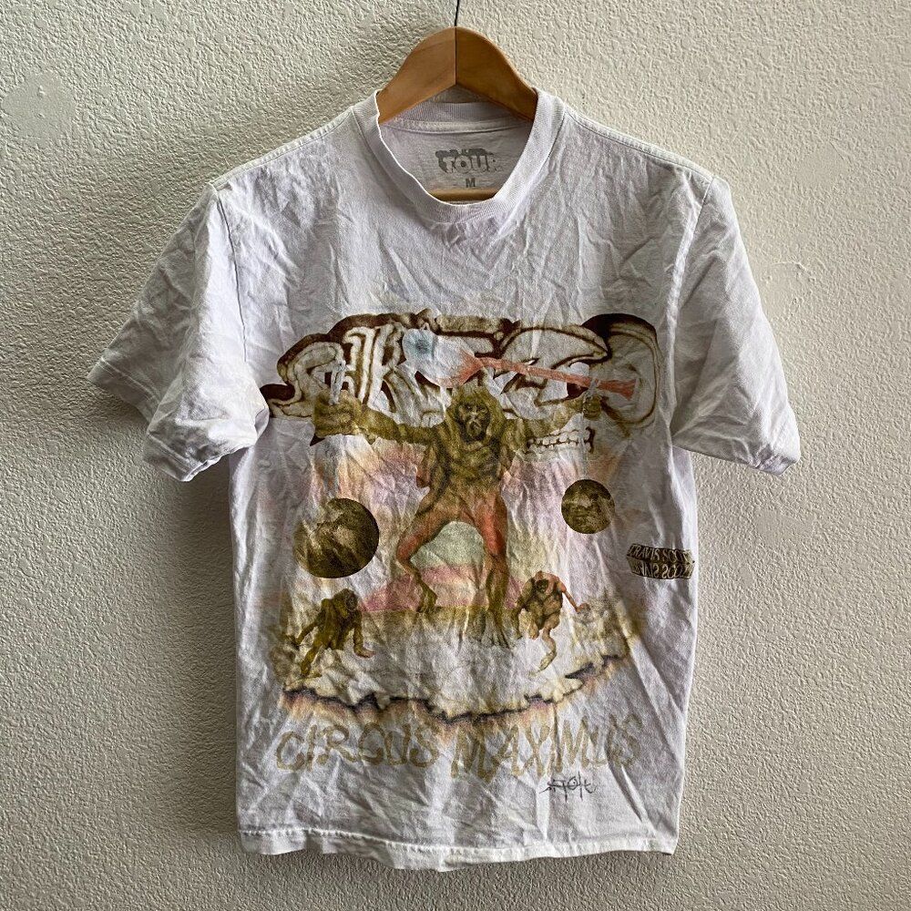 Travis Scott Utopia Tour Skitzo Circus Maximus T-Shirt Medium White Concert
